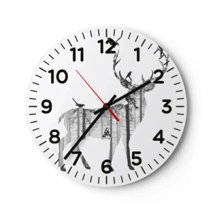 Wall clock - Clock on glass - Good Spirit of a Forest - 40x40 cm