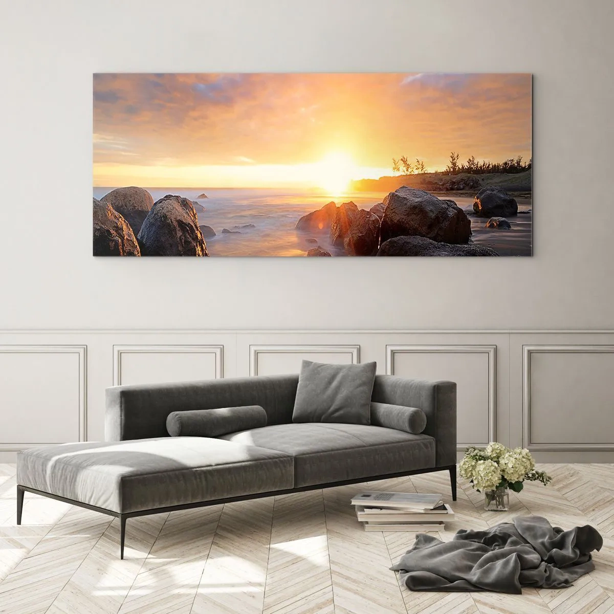 Glass picture - Shiny Breeze of the Evening - 120x50 cm