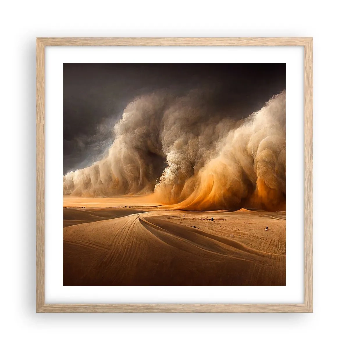 Poster in light oak frame - Rage of the Desert - 50x50 cm