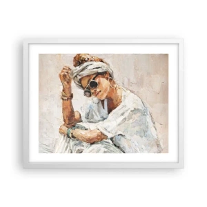 Poster in white frmae - Portrait in Full Sun - 50x40 cm