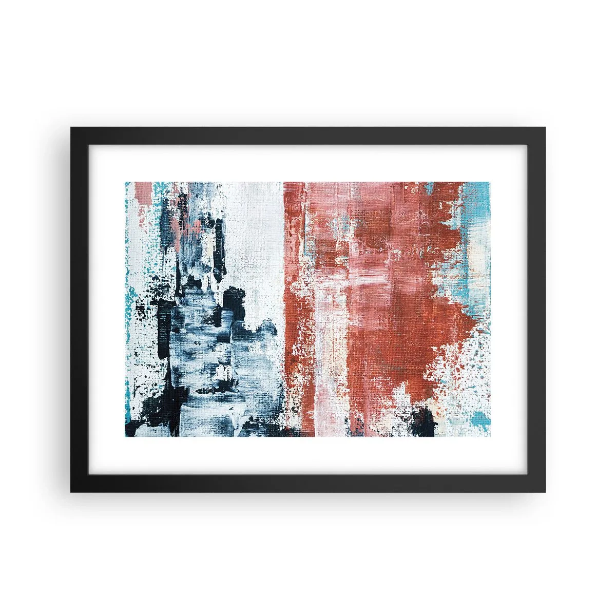 Poster in black frame - Abstract Fifty Fifty - 40x30 cm