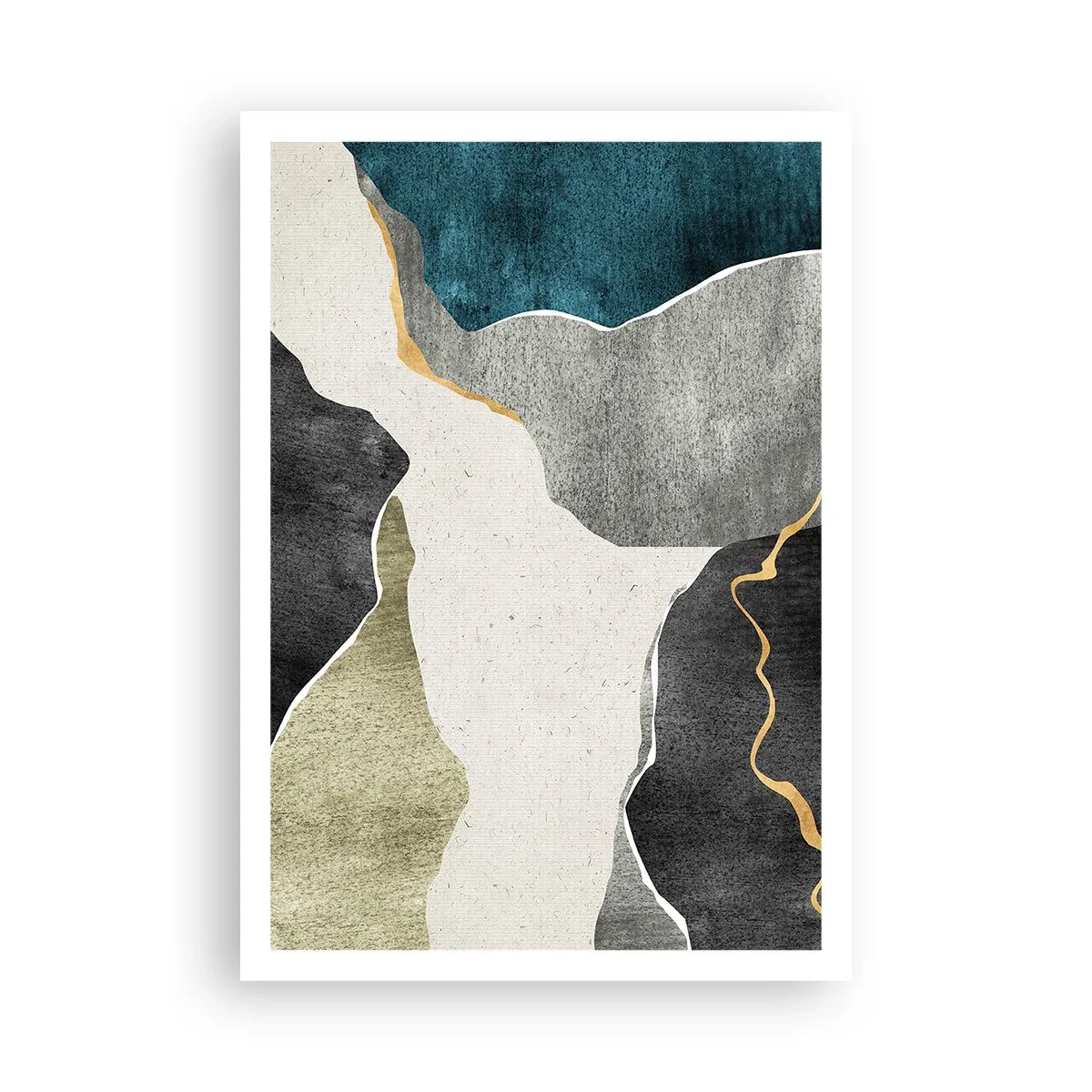 Poster - Mosaic Composition with a Gold Thread - 70x100 cm