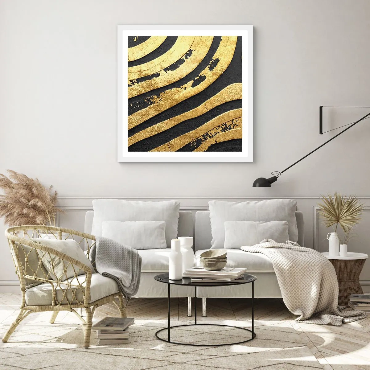 Poster in white frmae - Everything Flows - 40x40 cm