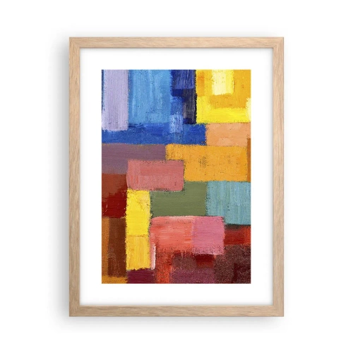 Poster in light oak frame - Each Different, All Colourful - 30x40 cm