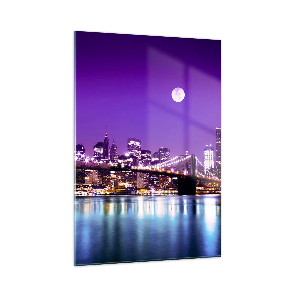 Glass picture - Big City Lights in Violet - 50x70 cm