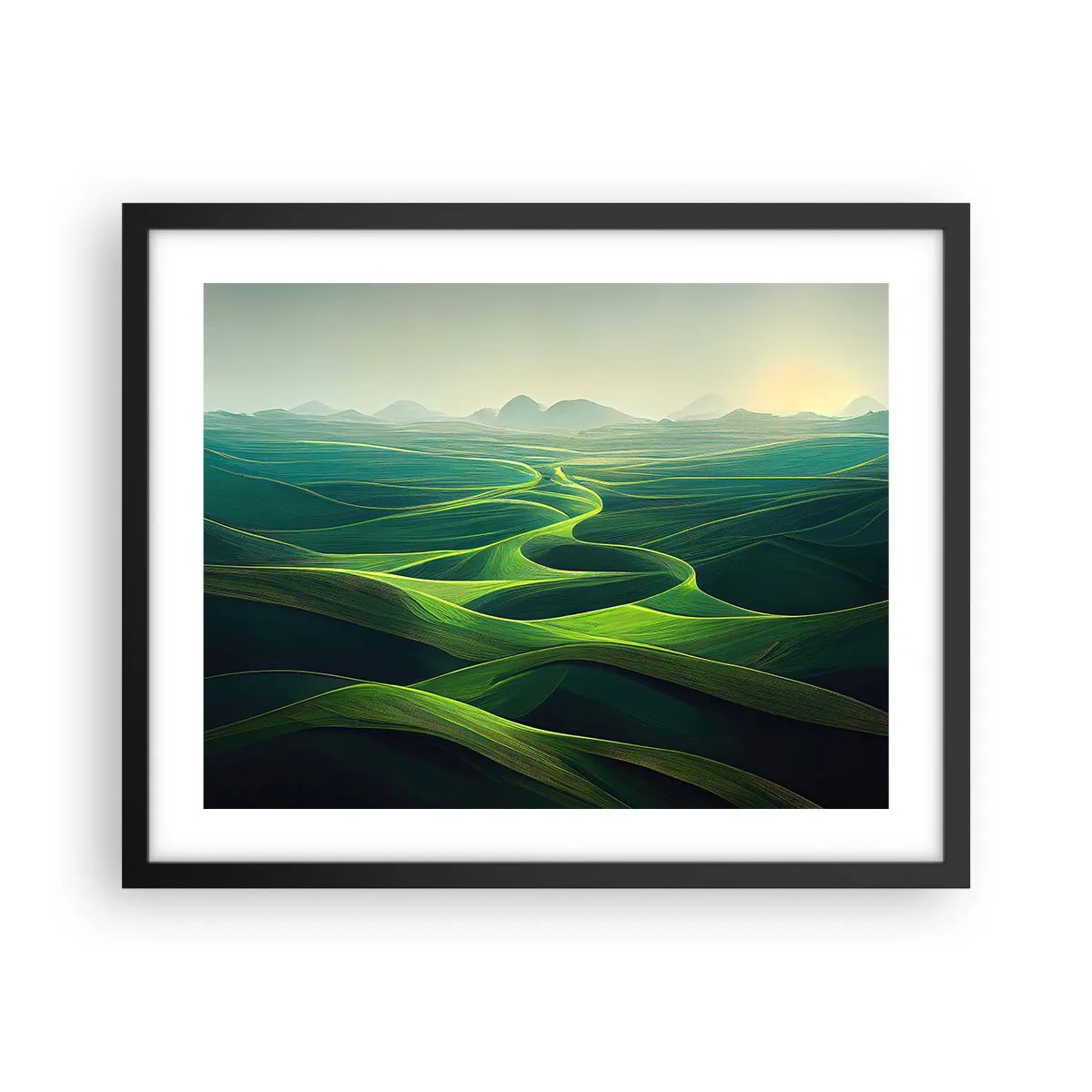 Poster in black frame - In Green Valleys - 50x40 cm