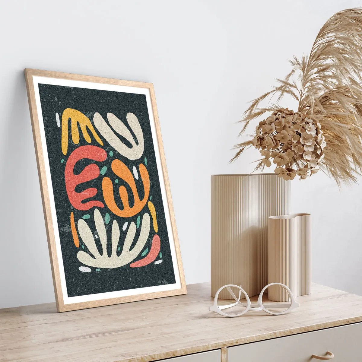 Poster in light oak frame - Composition - I Will Catch You - 30x40 cm