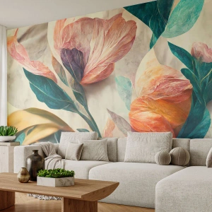 Photo Wallpaper Standard Eco - Flowers of Southern Islands - Flowers, Vintage, Botany - 350x256 cm