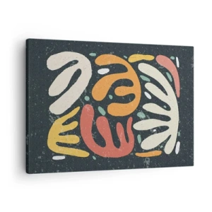 Canvas picture - Abstract shapes in warm colors on a dark background - 70x50cm - Composition - I Will Catch You - Modern wall decoration for the living room and bedroom ARTTOR