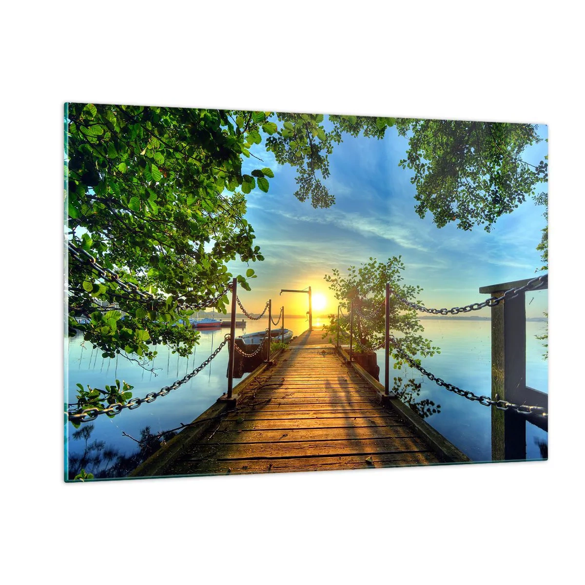 Glass picture - Sunset by the Water - 120x80 cm