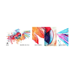 Photo Wallpaper Sample Standard Eco - . - Parrot, Bird, Abstraction - 100x30 cm