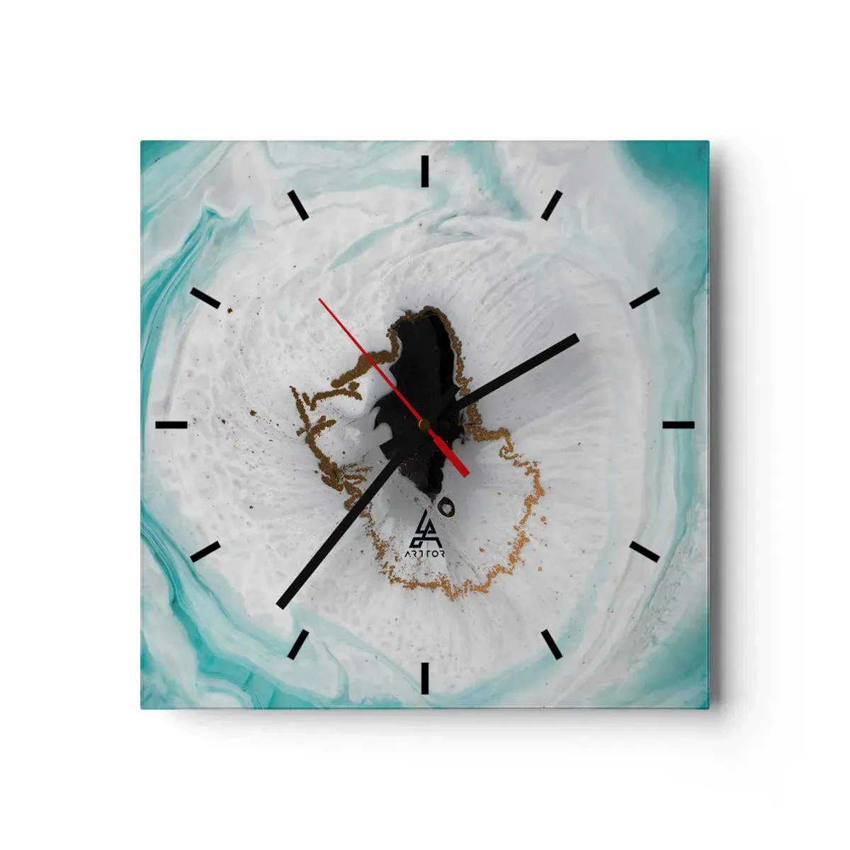 Wall clock - Clock on glass - Into de Deep - 40x40 cm