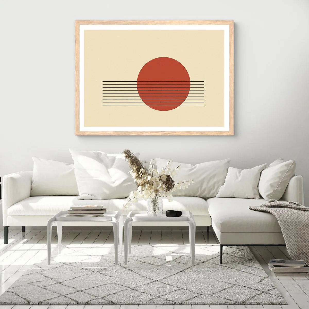 Poster in light oak frame - Around and Beoynd - 91x61 cm