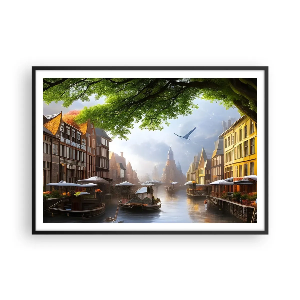 Poster in black frame - Dutch Urban Landscape - 100x70 cm