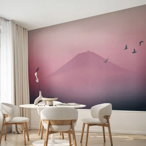 Self-Adhesive Photo Wallpaper Deluxe Sticker - Wanderers above Clouds - Abstraction, Landscape, Top of the mountain - 350x256 cm