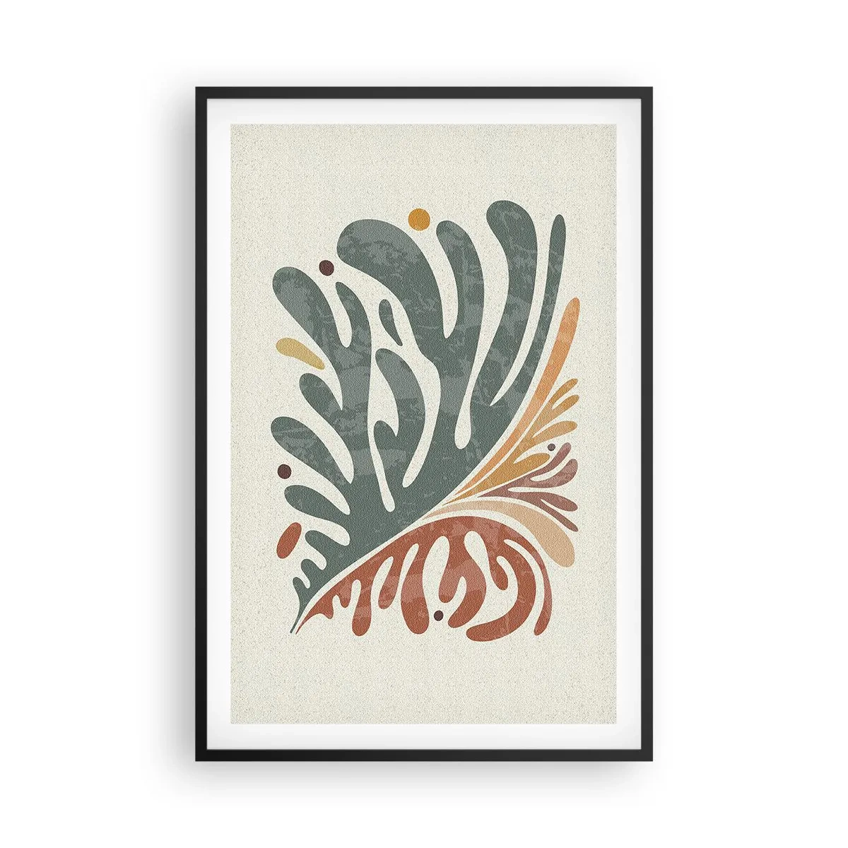 Poster in black frame - Multicolour Leaf - 61x91 cm