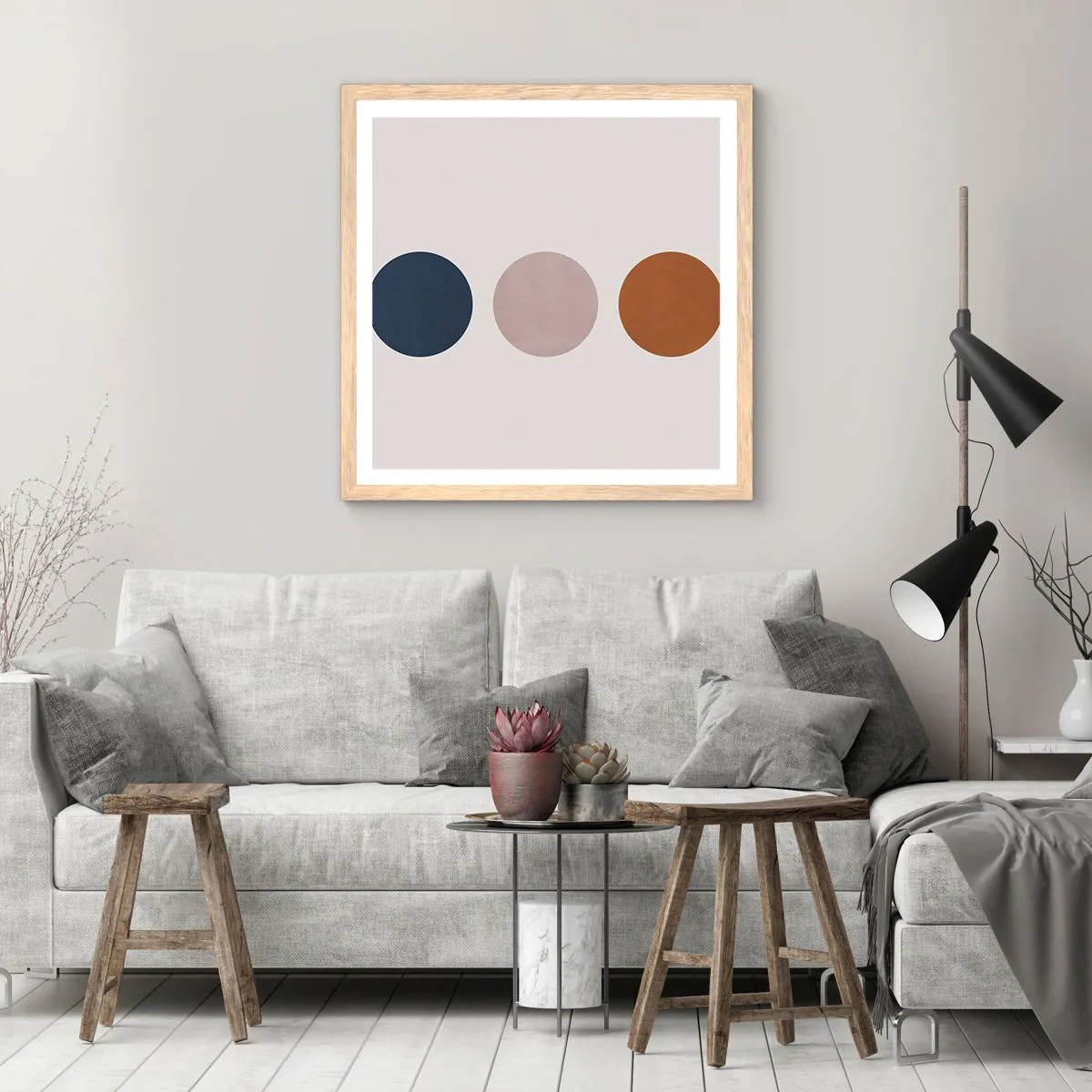 Poster in light oak frame - Symbol of Perfection - 30x30 cm