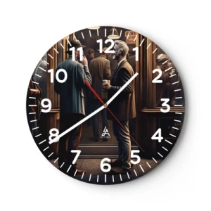 Wall clock - Clock on glass - Good Time of the Day - 30x30 cm