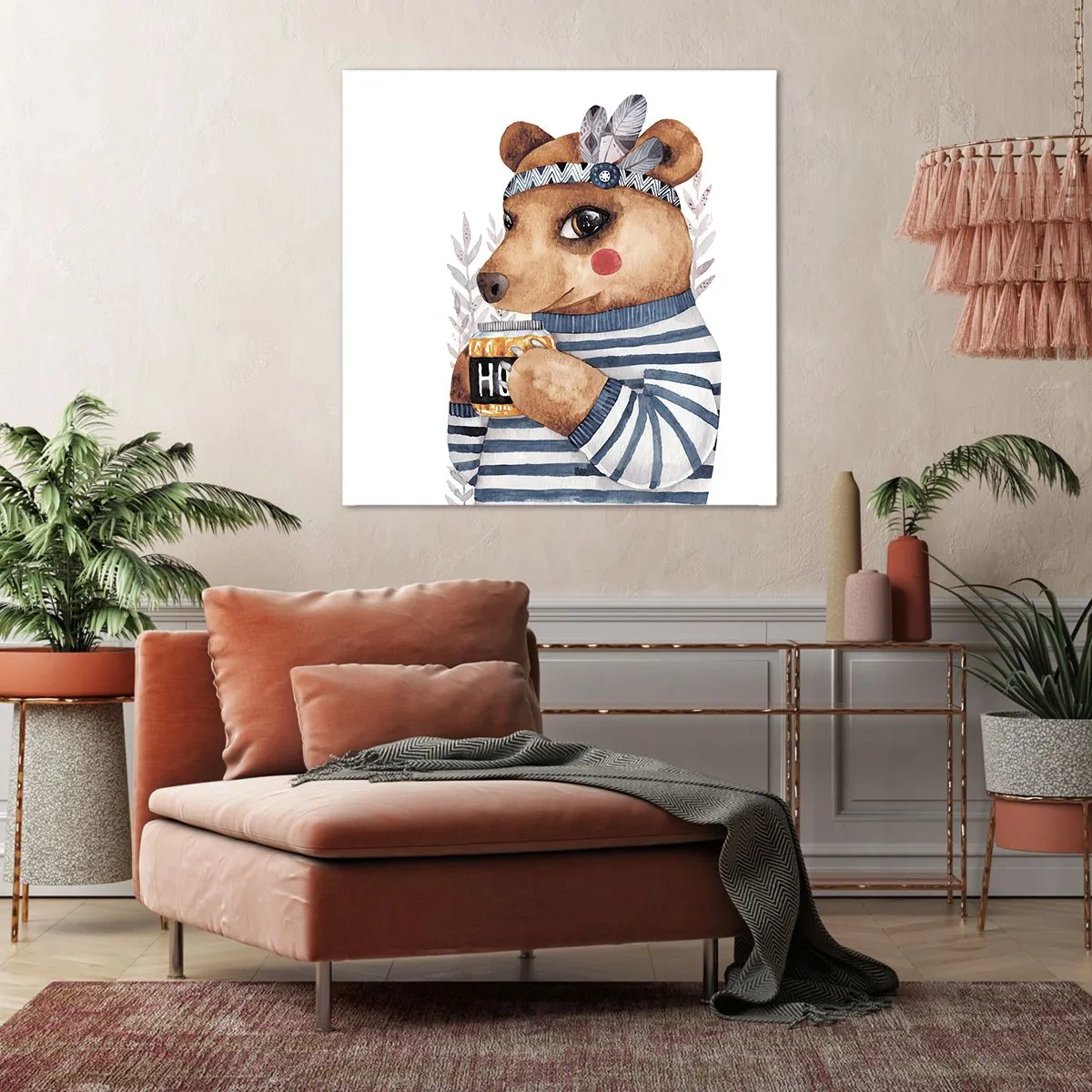 Canvas picture - Sweet Lady Bear - 70x70 cm