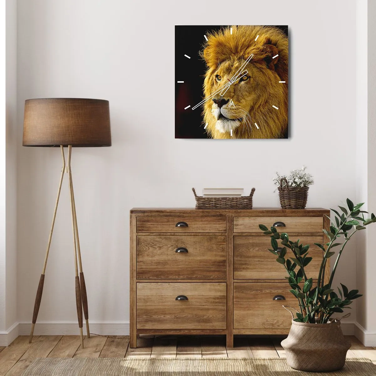 Wall clock - Clock on glass - Portrait of a King - 40x40 cm