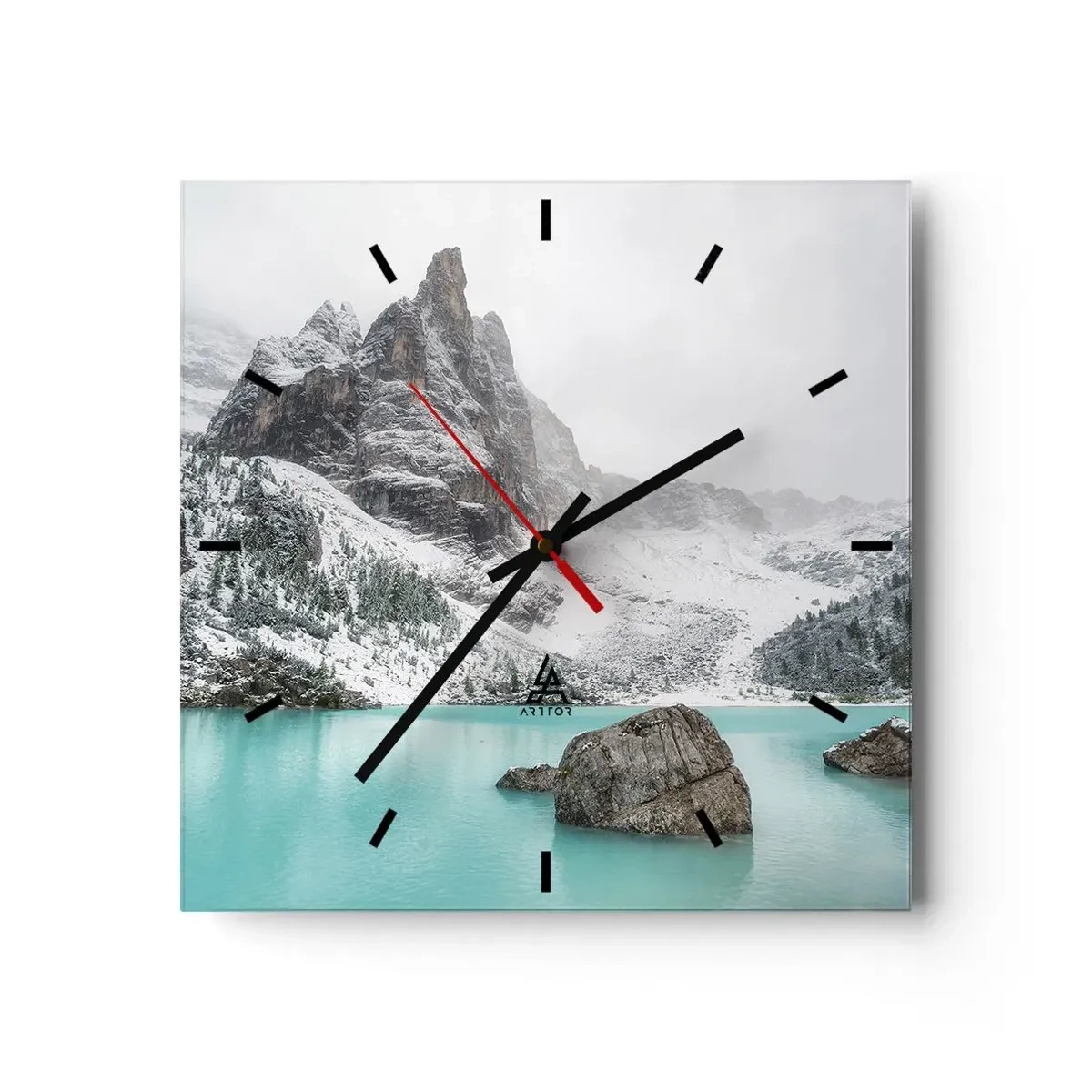 Wall clock - Clock on glass - On Guard - 30x30 cm