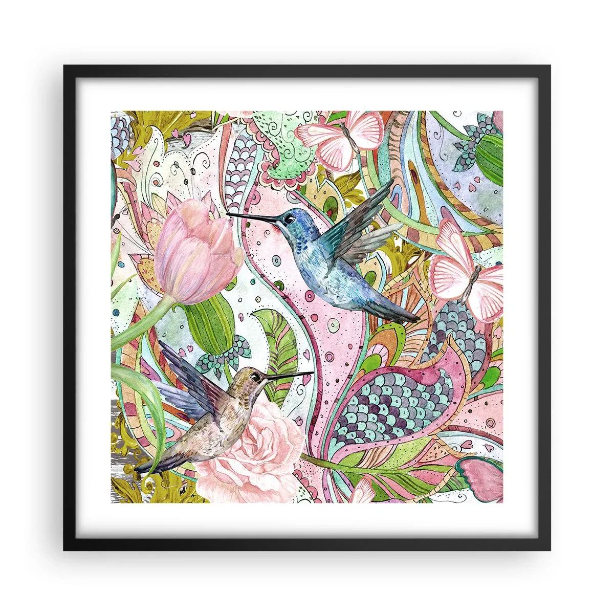 Poster in black frame - Entwined in the Vines - 50x50 cm