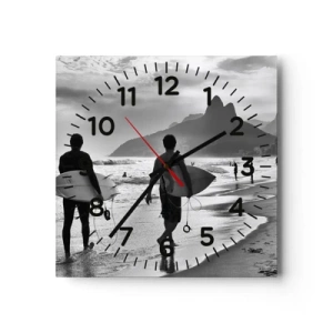 Wall clock - Clock on glass - Samba for One Wave - 30x30 cm