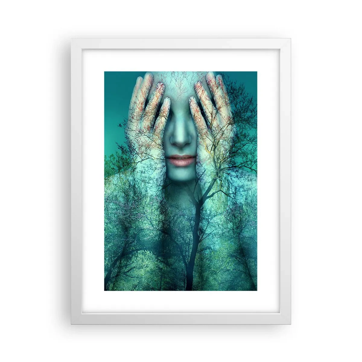 Poster in white frmae - Submerged in Blue - 30x40 cm