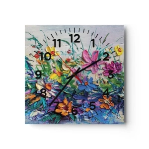 Wall clock - Clock on glass - Not So Still Nature - 30x30 cm