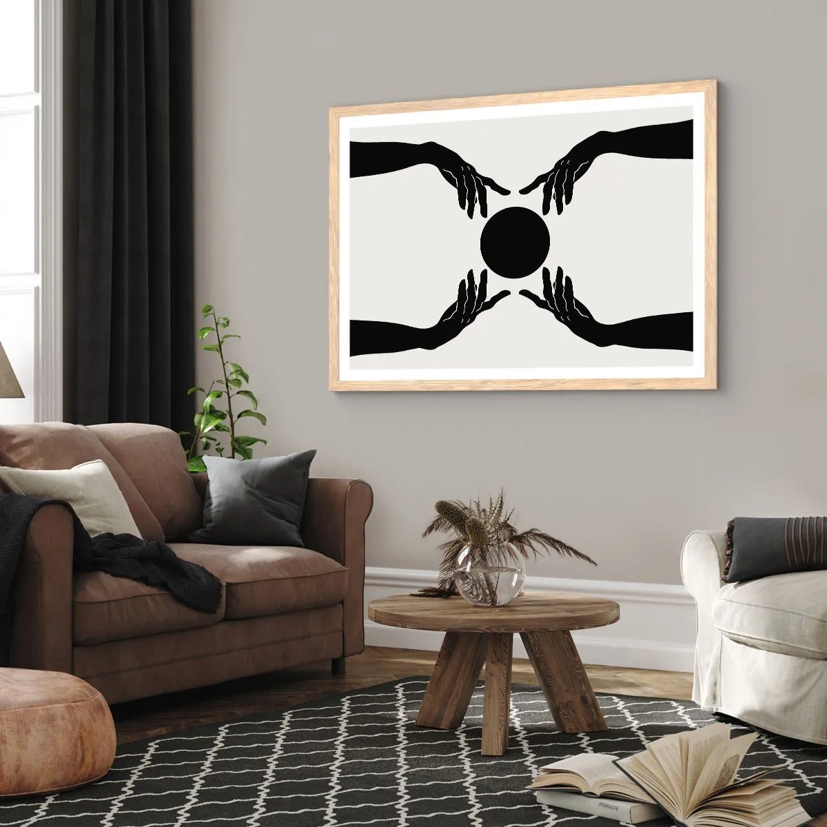 Poster in light oak frame - Secret Sign - 91x61 cm