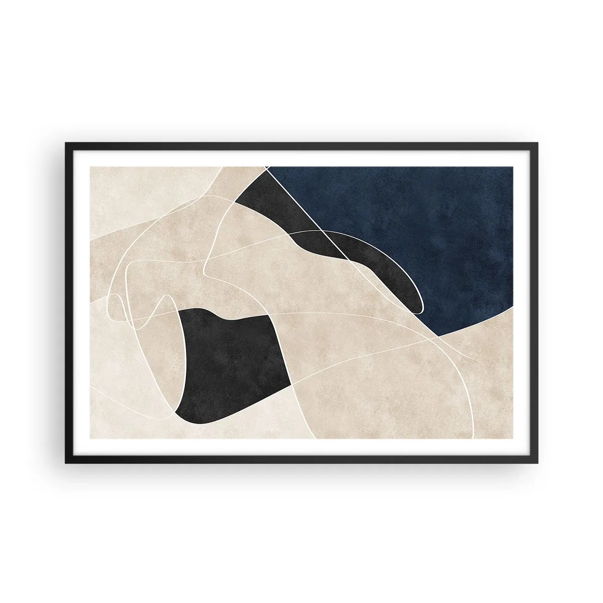 Poster in black frame - Abstract Composition - Contrast of Colours - 91x61 cm