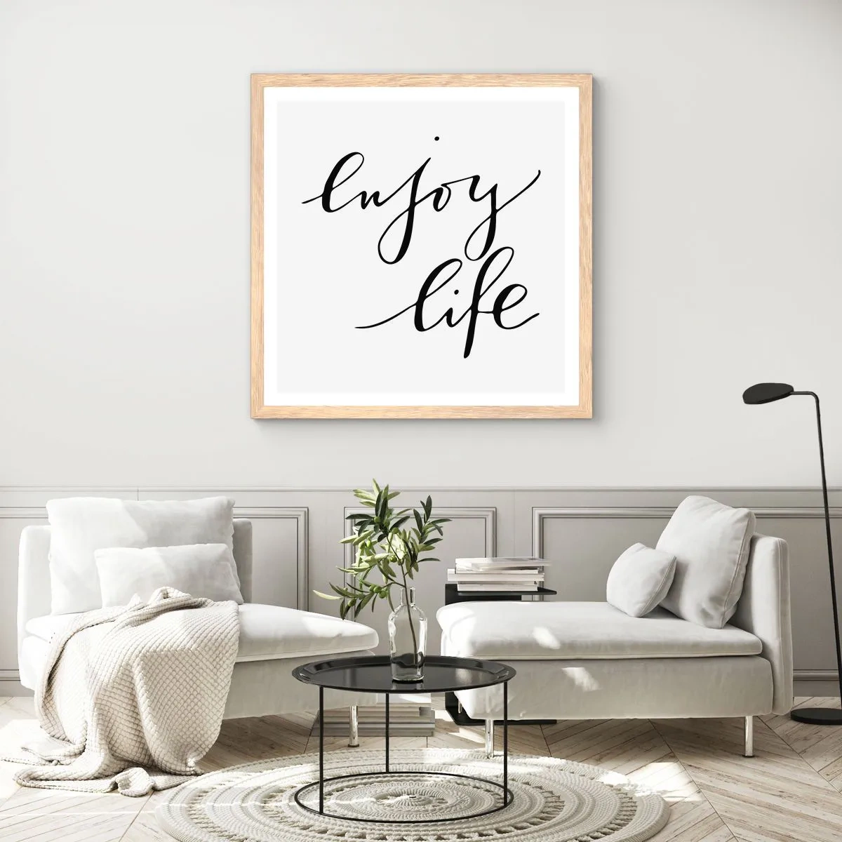 Poster in light oak frame - Nothing to Add… - 30x30 cm