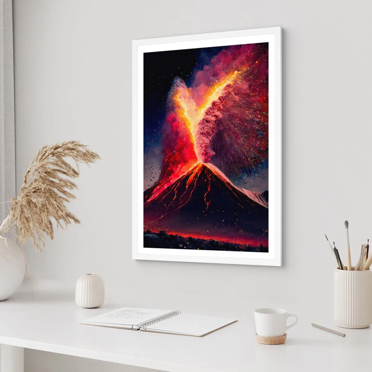 Poster in white frmae - Beauty and Threat - 50x70 cm