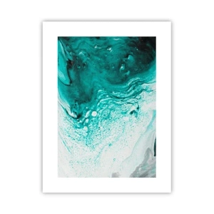 Poster - Dissolving in White and Turquoise - 30x40 cm