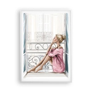 Poster in white frmae - Morning in Paris - 70x100 cm