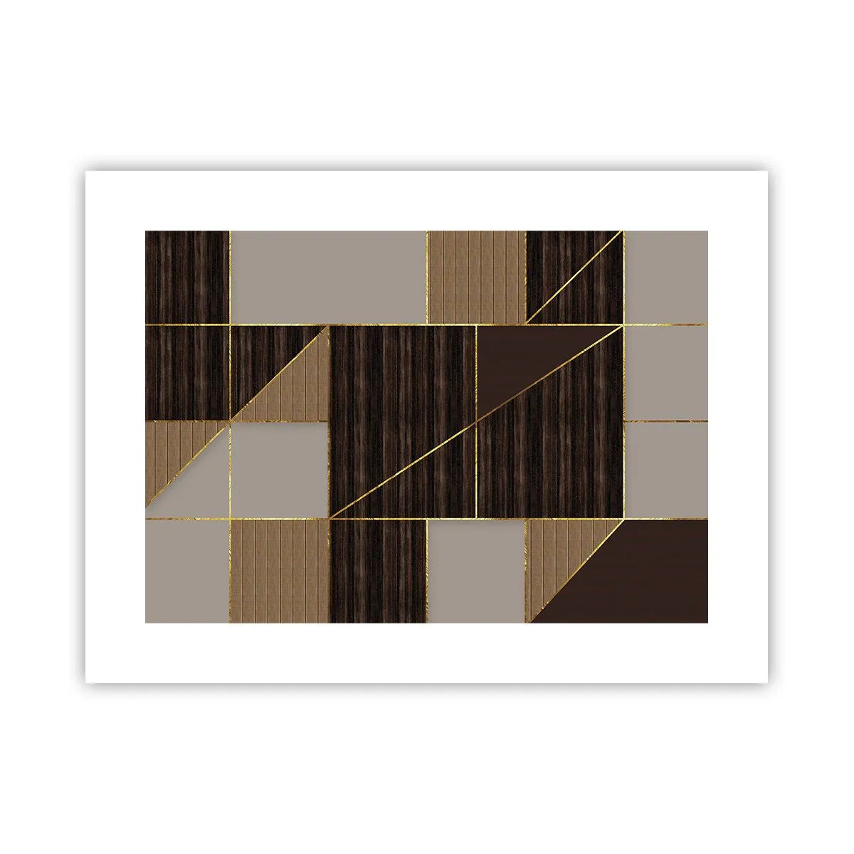 Poster - Mosaic of Brown and Gold - 40x30 cm