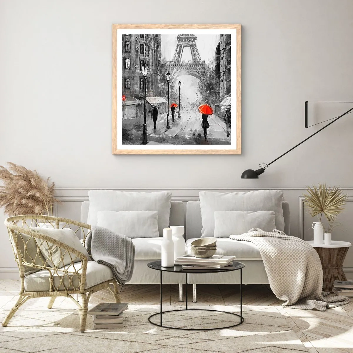 Poster in light oak frame - All Roads Lead to Her - 50x50 cm