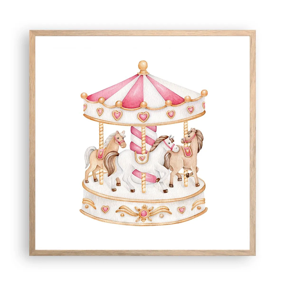 Poster in light oak frame - Sweet World of Childhood - 60x60 cm