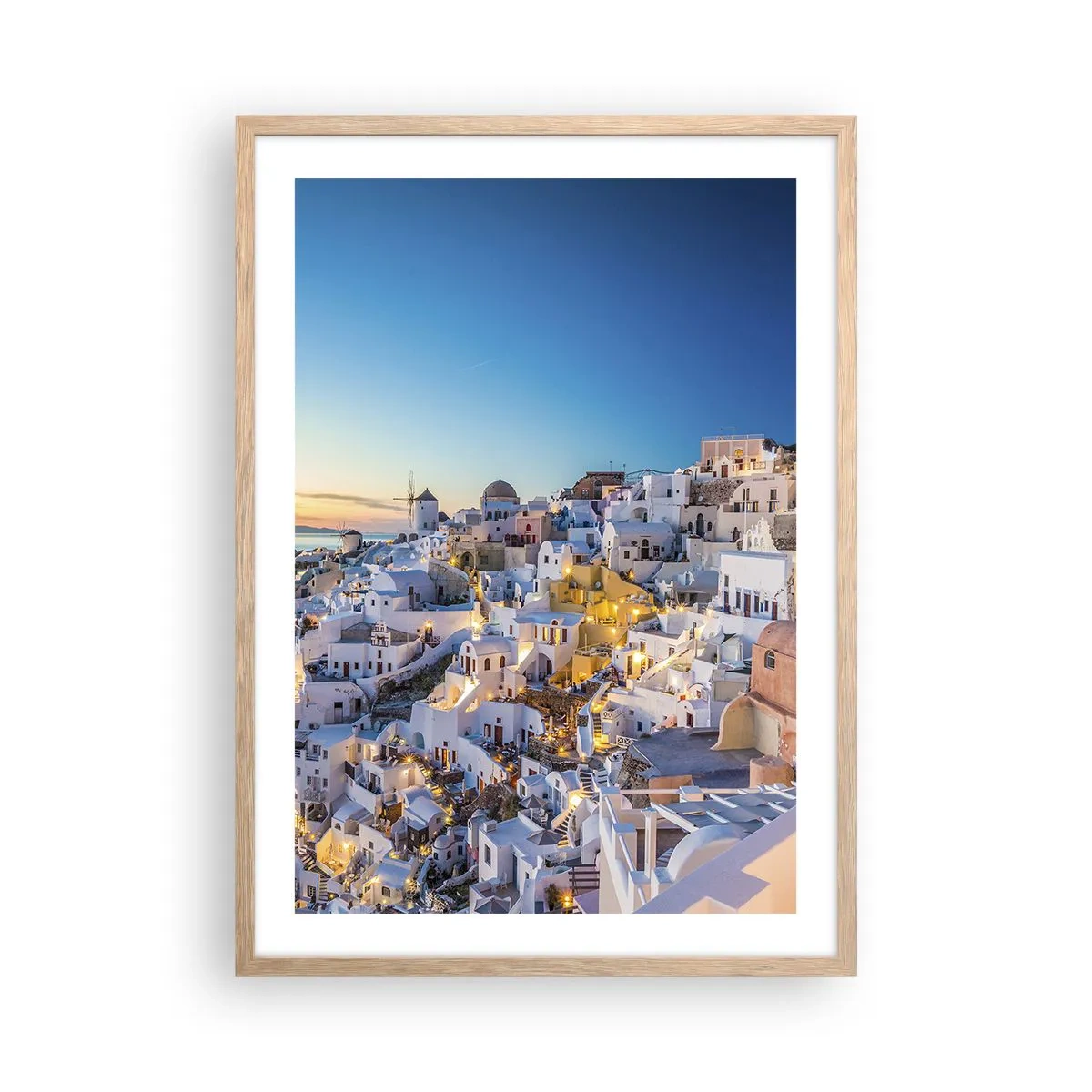 Poster in light oak frame - Essence of Greekness - 50x70 cm