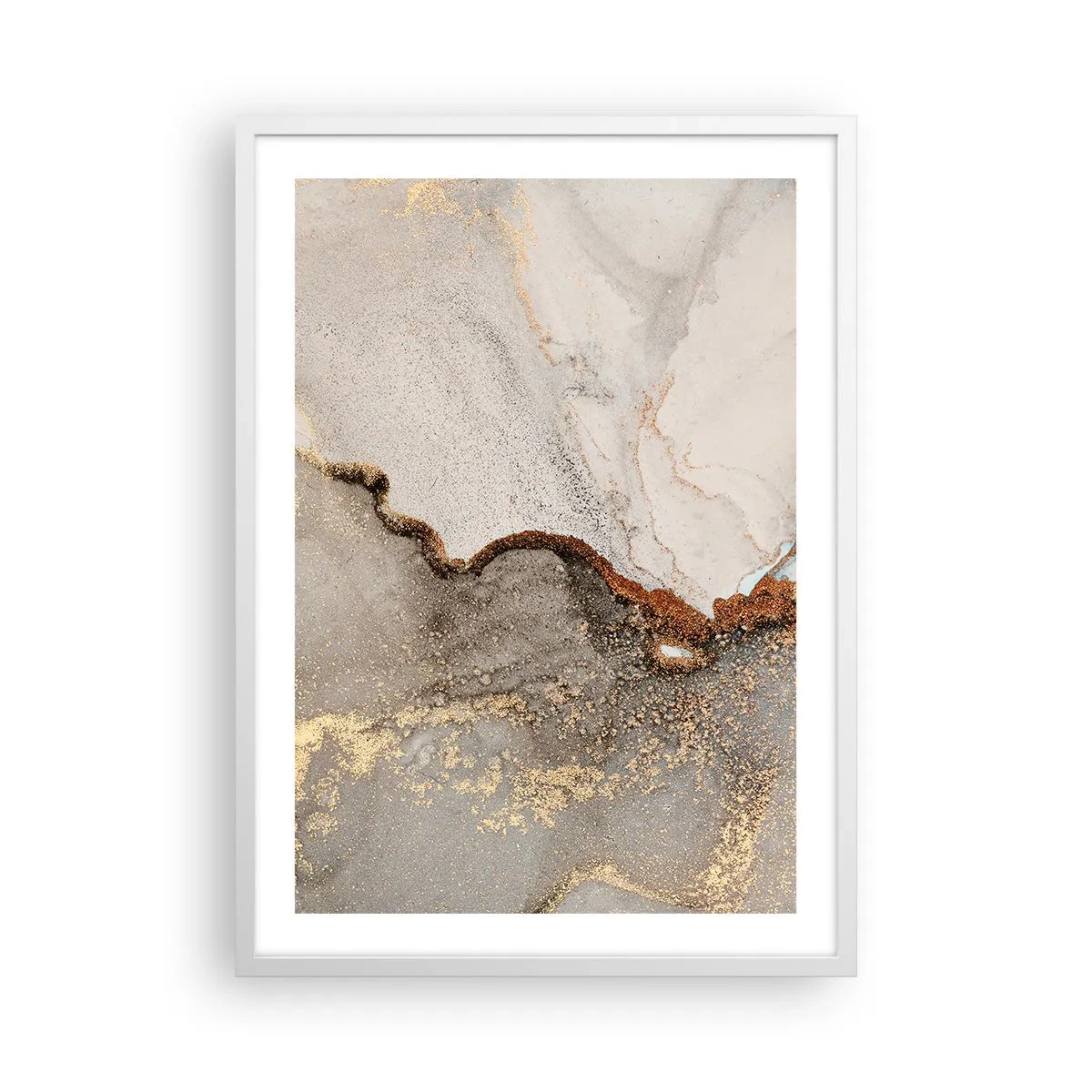 Poster in white frmae - On the Border of Colours - 50x70 cm