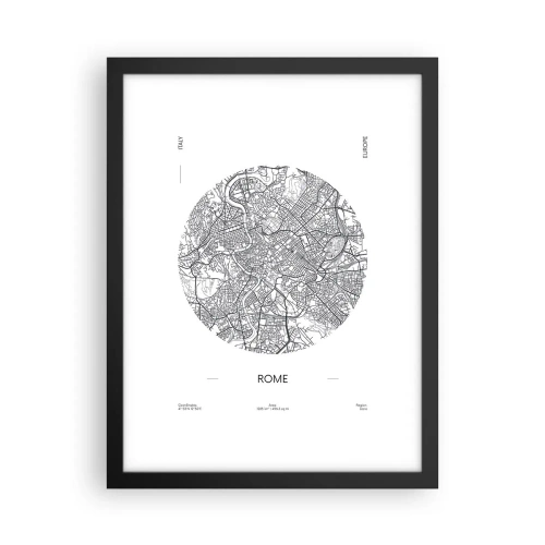 Poster in black frame - Anatomy of Rome - 30x40 cm