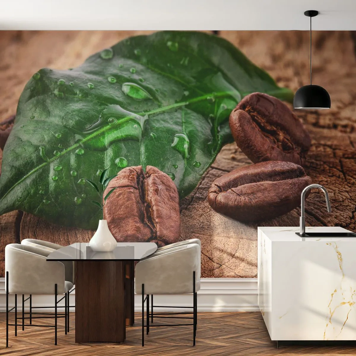 Self-Adhesive Photo Wallpaper Deluxe Sticker - Really Black - Gastronomy, Coffee, Coffee bean - 250x175 cm