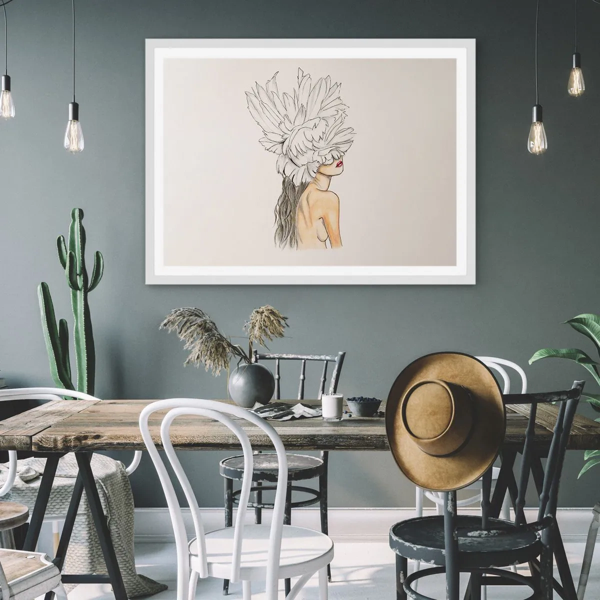 Poster in white frmae - Crowned Beauty - 70x50 cm