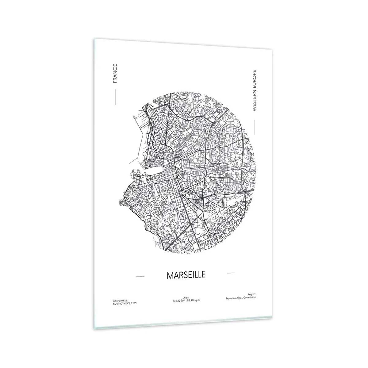 Glass picture - Anatomy of Marseille - 80x120 cm