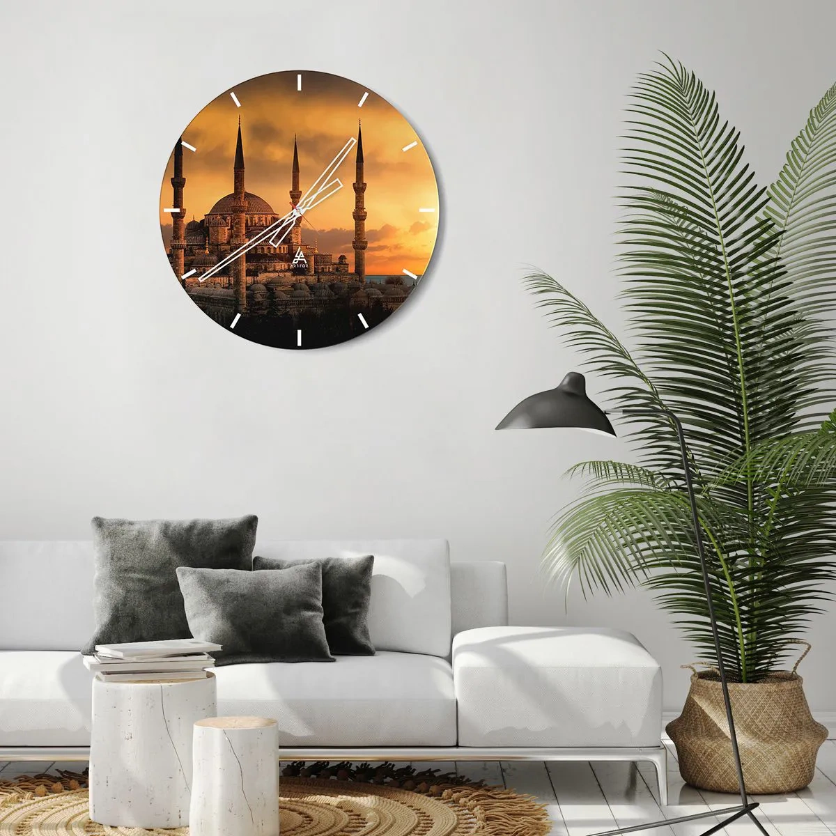 Wall clock - Clock on glass - God Is Great - 30x30 cm