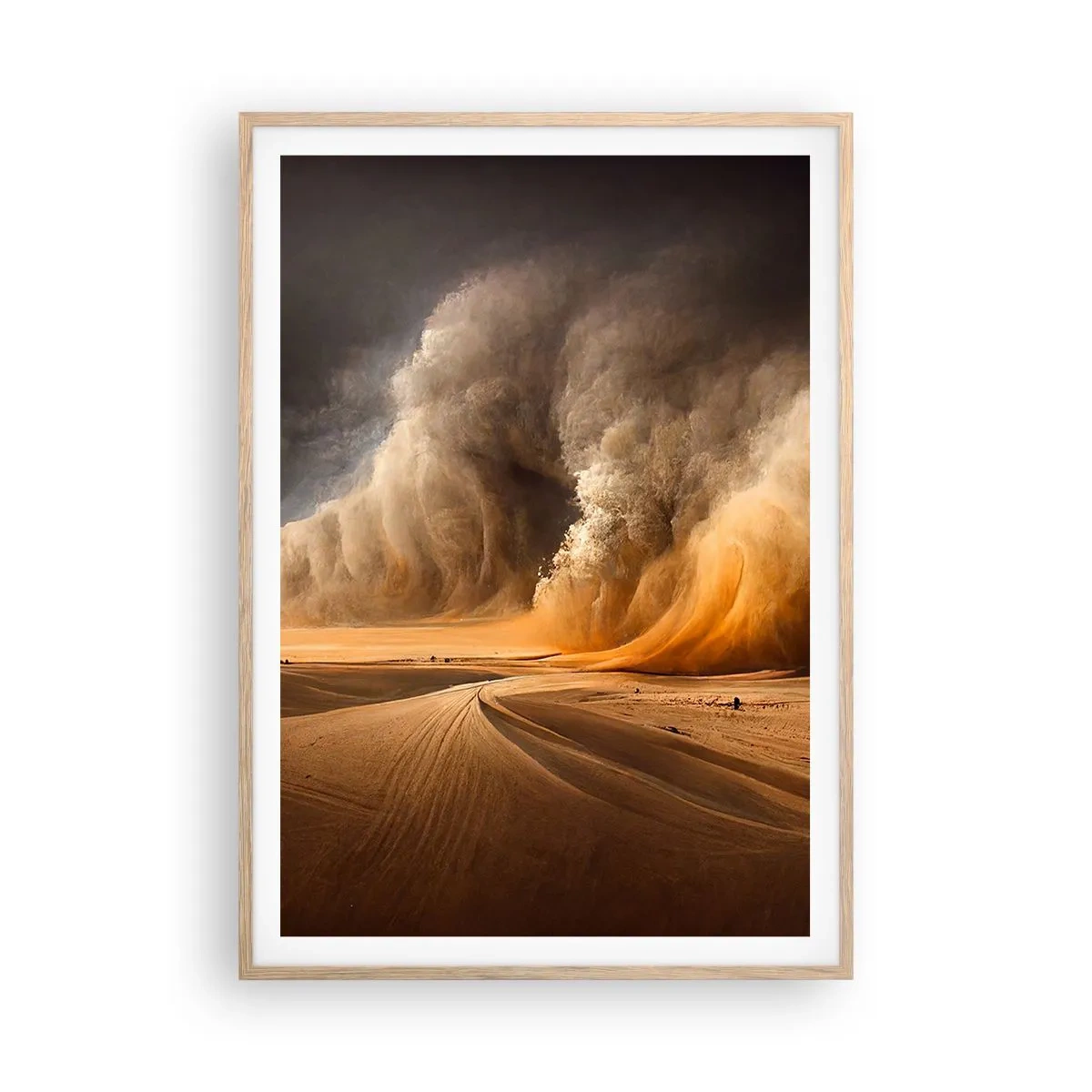 Poster in light oak frame - Rage of the Desert - 70x100 cm