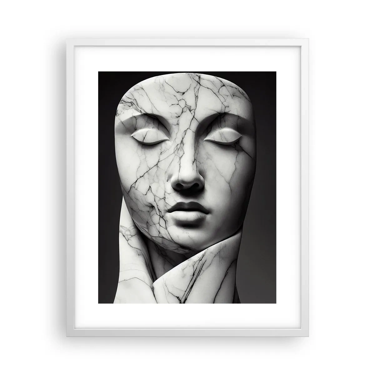 Poster in white frmae - Marble Shapes - 40x50 cm