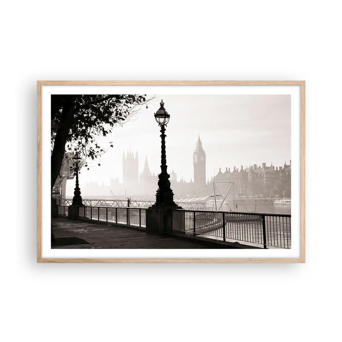 Poster in light oak frame - London Morning - 91x61 cm