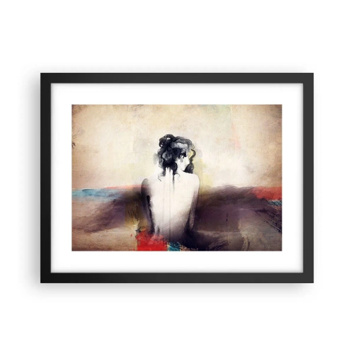 Poster in black frame - Gentle Lines, Oval Shapes - 40x30 cm