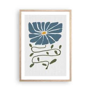Poster in light oak frame - Twig to Flower - 50x70 cm